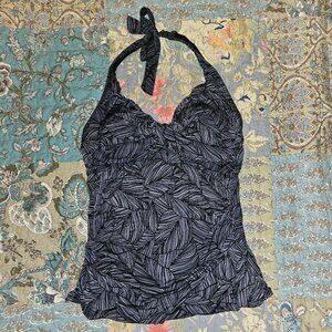 Kona Sol Ruched Gray Stretchy Halter, Size M